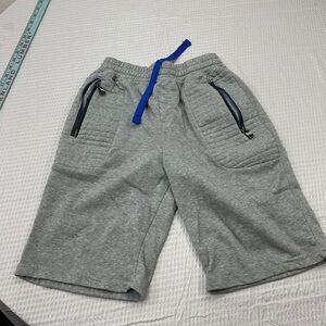 Gray Kids Shorts with Blue Accents
